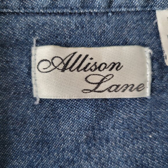 Allison Lane Y2K Vintage Denim 100% Cotton Embroidered Vest, Women’s L, EUC - Picture 5 of 8